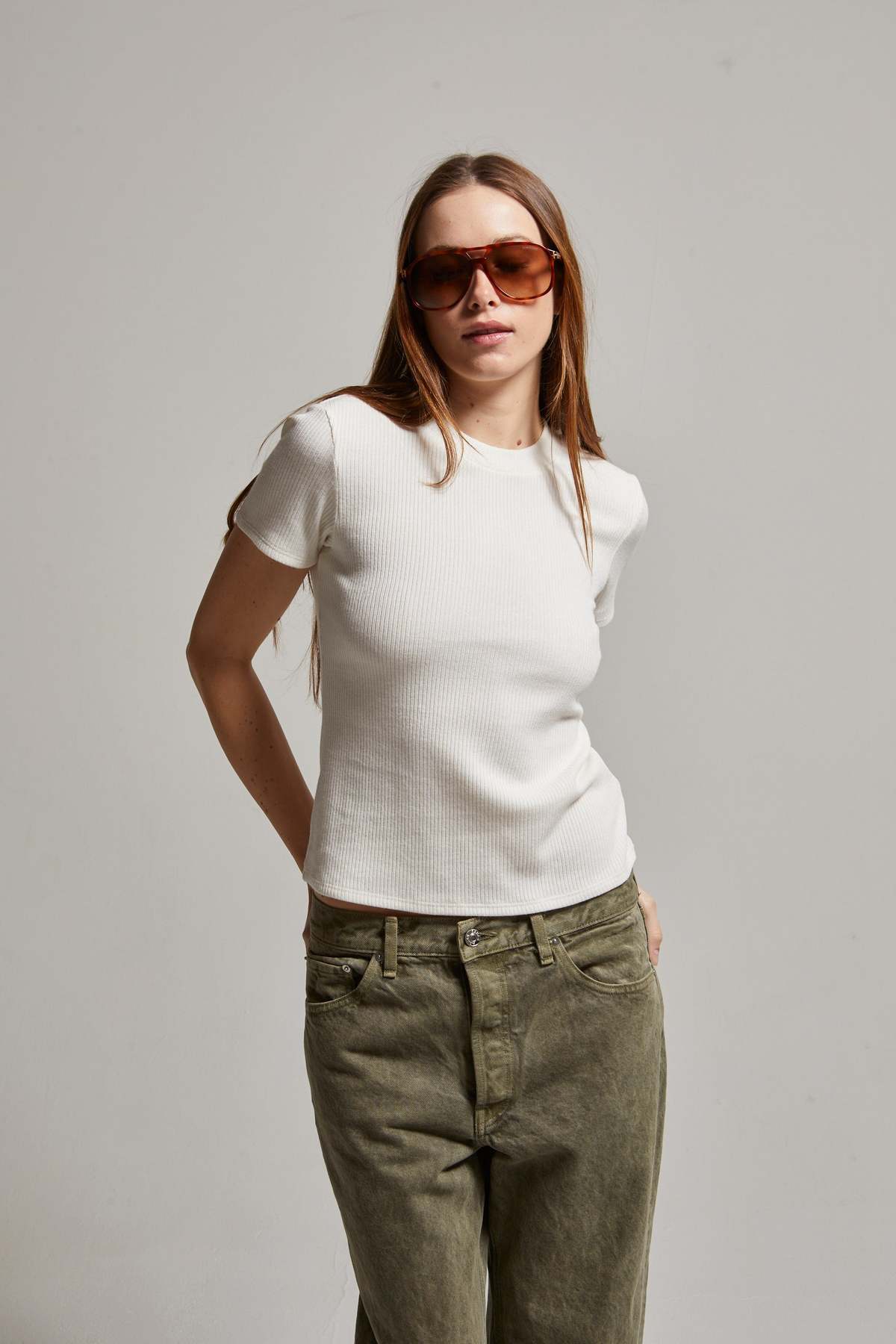 Asher Remi Ribbed SS Tee - Image 1 of 7