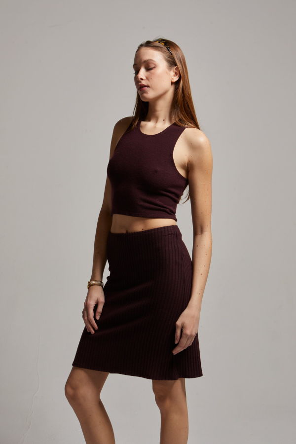 Asher Sky Brushed Sweater Skirt