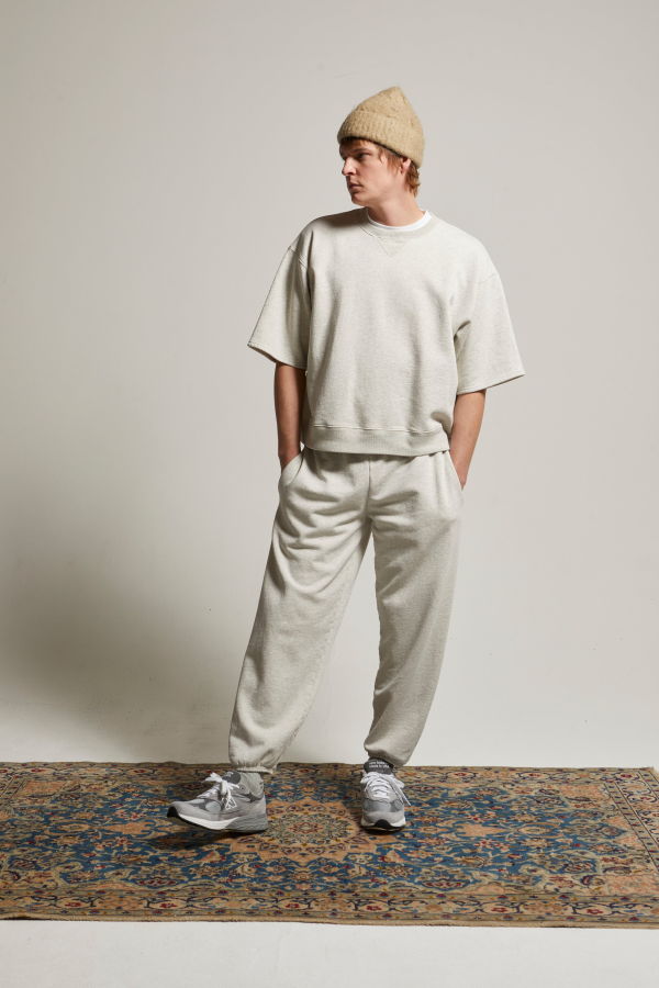 Asher Teddy SS Sweatshirt - Heather Ash