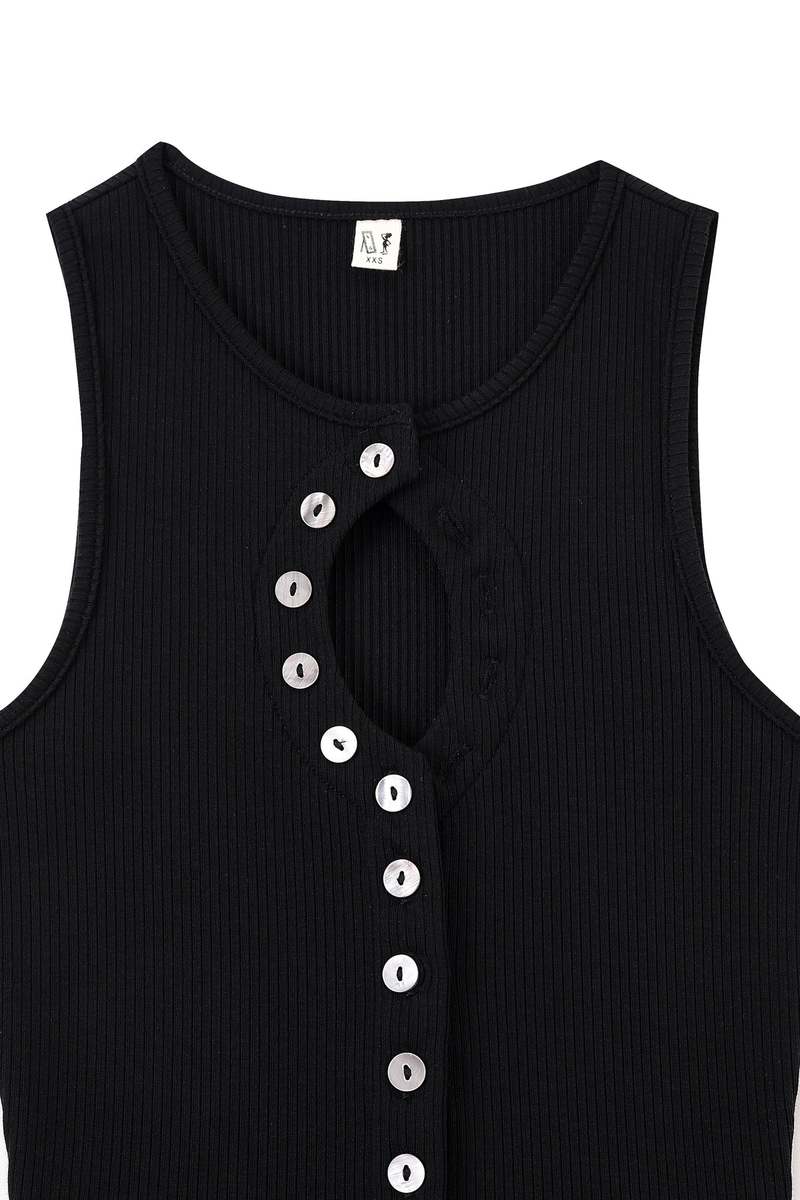Fashion Brand Company Unbuttoned Tencel Rib Tank Top