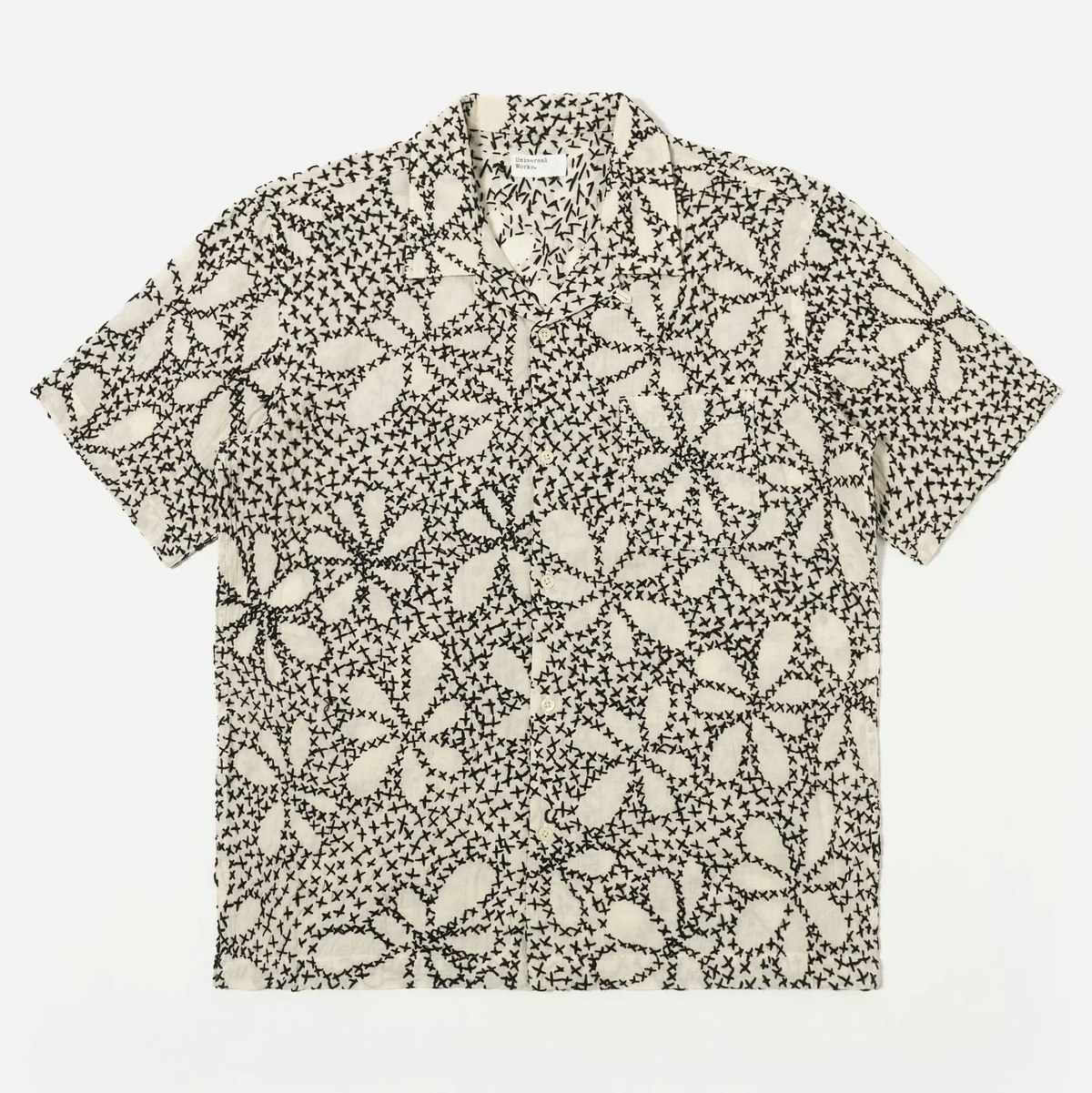 Universal Works Road Shirt - Ecru Black Kantha Flower - Image 5 of 9