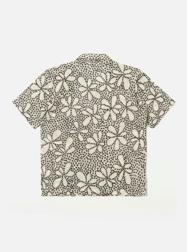 Universal Works Road Shirt - Ecru Black Kantha Flower