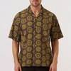 Universal Works Camp Shirt Cape Block Print - Olive - Thumbnail 1