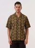 Universal Works Camp Shirt Cape Block Print - Olive - Thumbnail 2