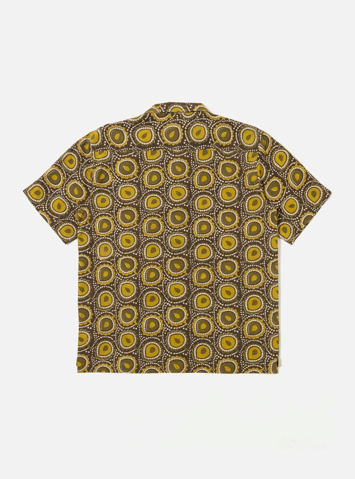 Universal Works Camp Shirt Cape Block Print - Olive - Image 6 of 9