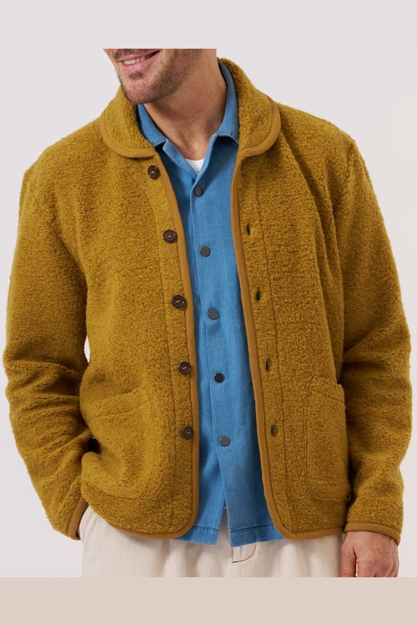 Universal Works Lancaster Alvar Fleece Jacket - Yellow
