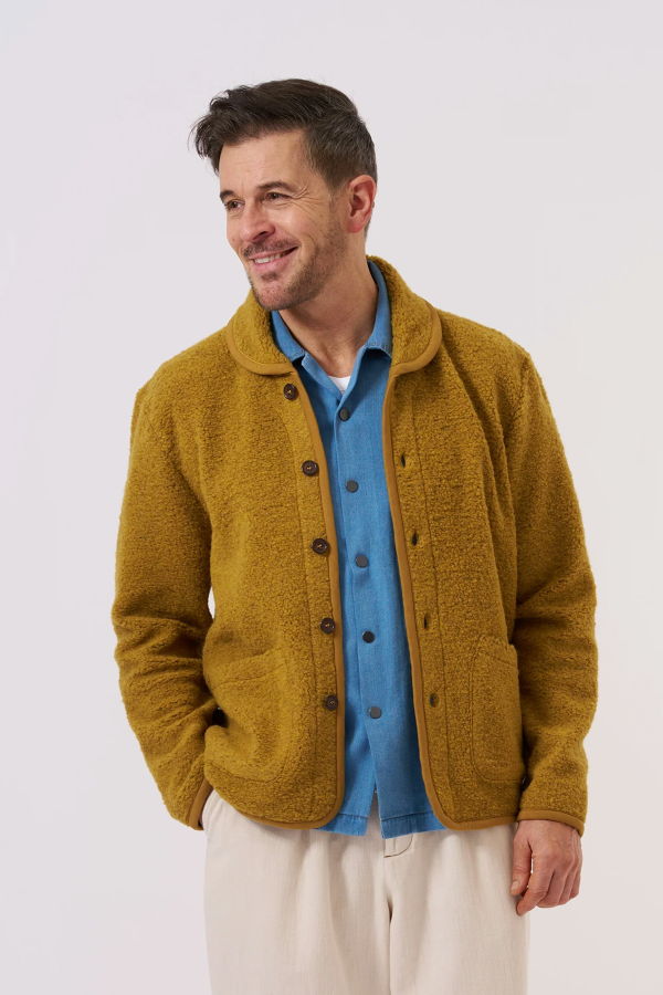 Universal Works Lancaster Alvar Fleece Jacket - Yellow