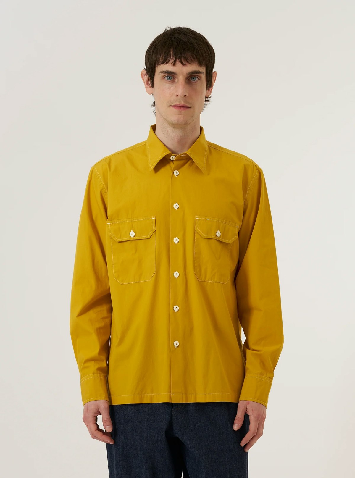 Universal Works CPO Shirt Organic Fine Poplin - Golden Brown - Image 2 of 8