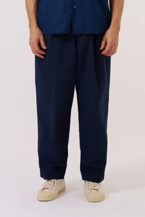 Universal Works Oxford Pant Derby Stripe Pants - Navy