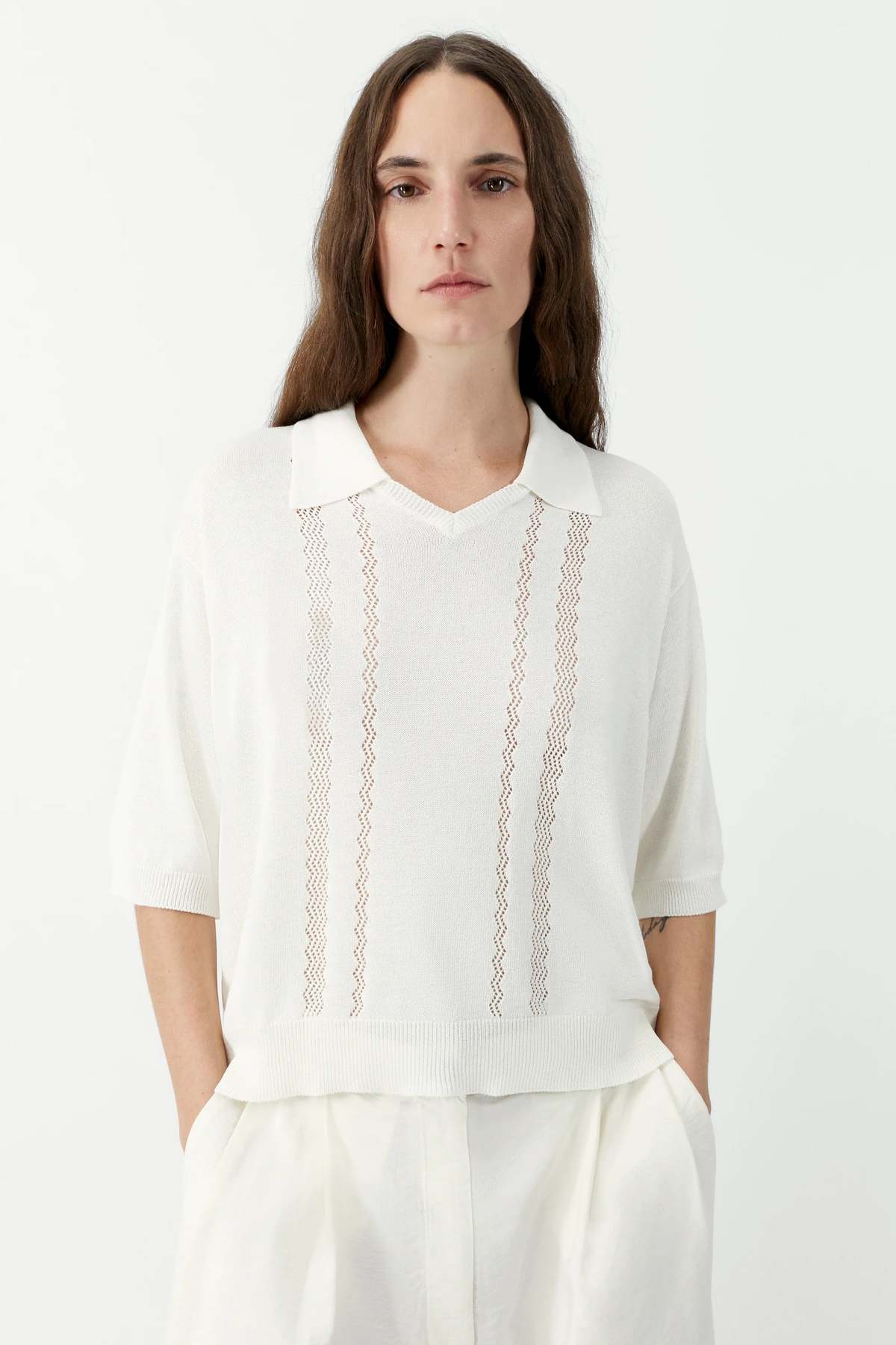 Cordera Lace Polo Top - Image 2 of 4