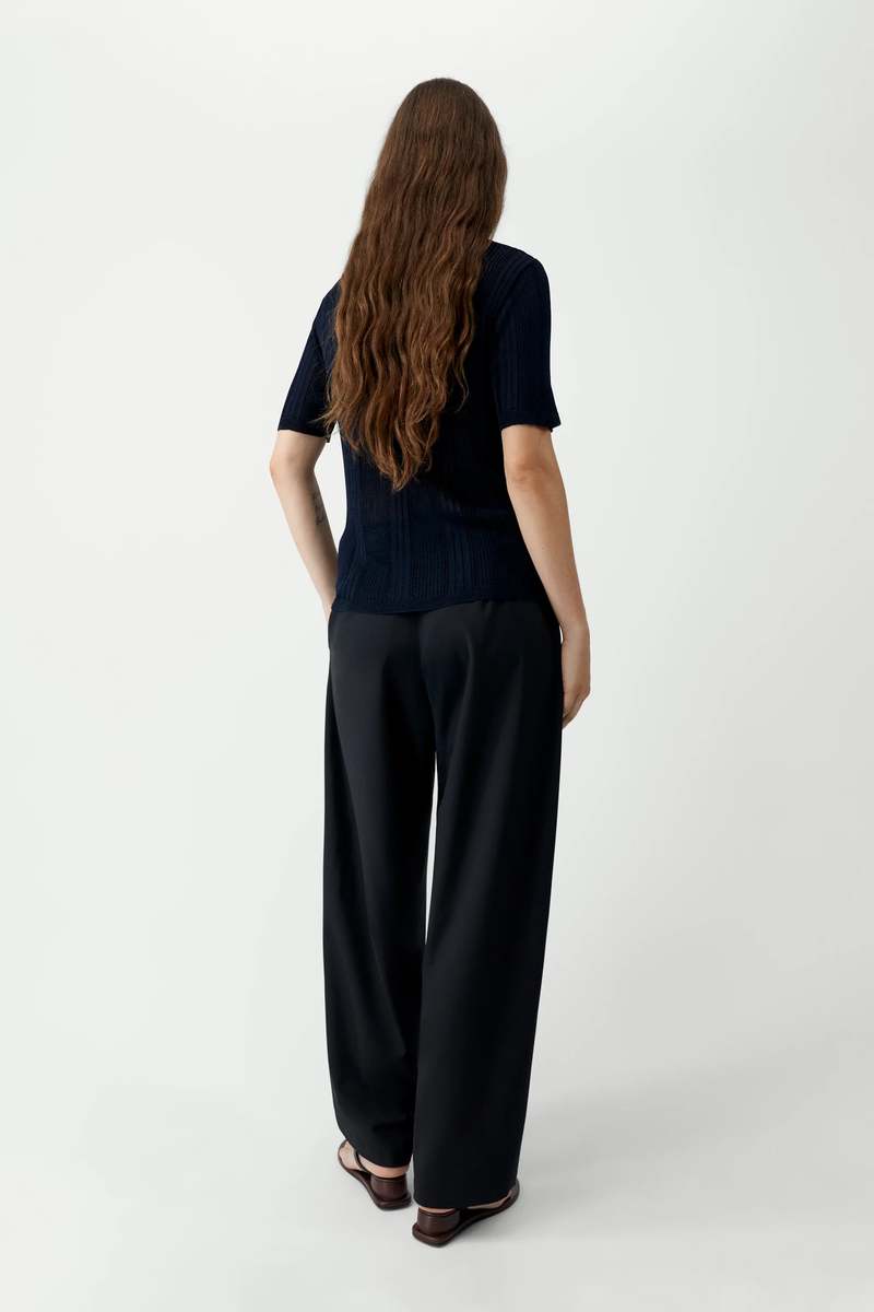 Cordera Ribbed Knit T-Shirt Top