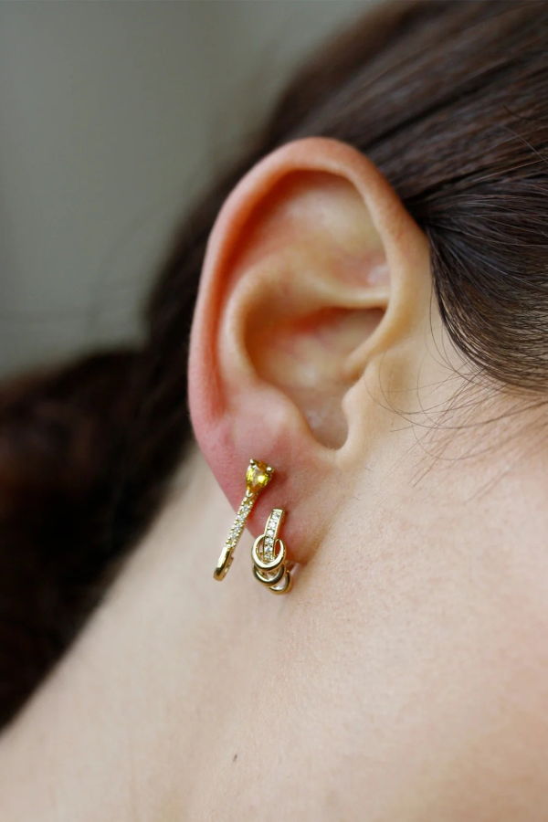 Loren Stewart Mini Gem Safety Pin Earring