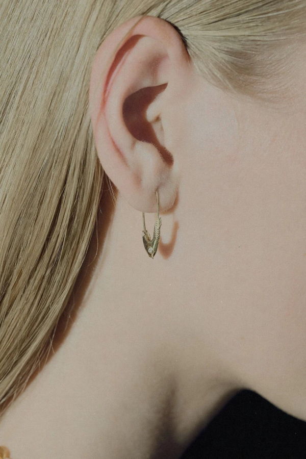 Loren Stewart Pisces Safety Pin Earring - Gold