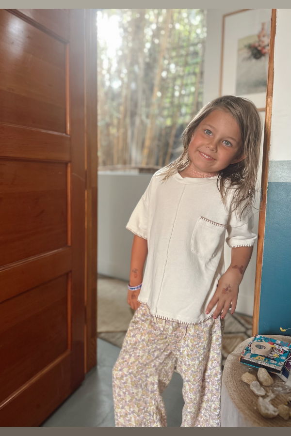 KIDS Spring Riot French Terry Hand-Embroidered Top