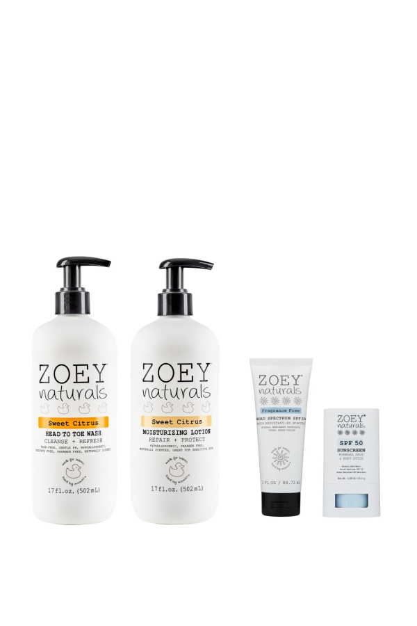 Zoey Naturals Sweet Citrus Daily Care Essentials Set