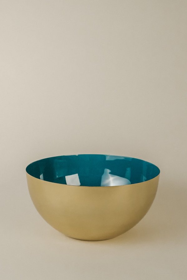 Hawkins New York Large Bowl - Brass/Peacock Hawkins New York Large Bowl - Brass/Peacock