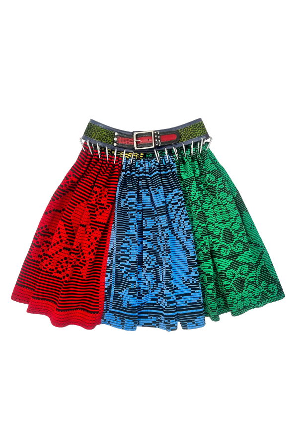 Chopova Lowena Chad Folkloric Knee Carabiner Skirt