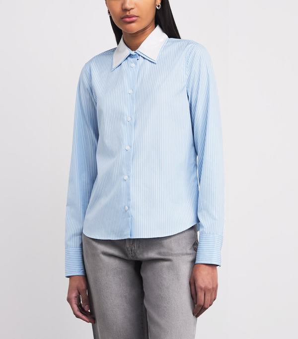 Rag & Bone Dayton Poplin Shirt Pale Blue Stripe