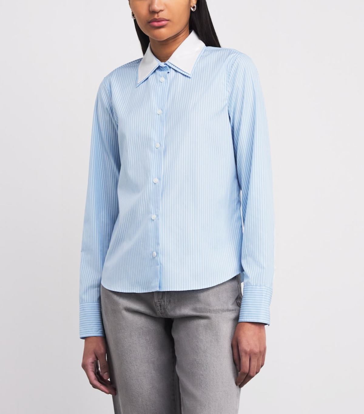 Rag & Bone Dayton Poplin Shirt Pale Blue Stripe - Image 1 of 4