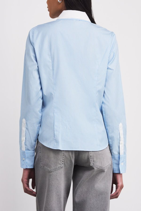 Rag & Bone Dayton Poplin Shirt Pale Blue Stripe