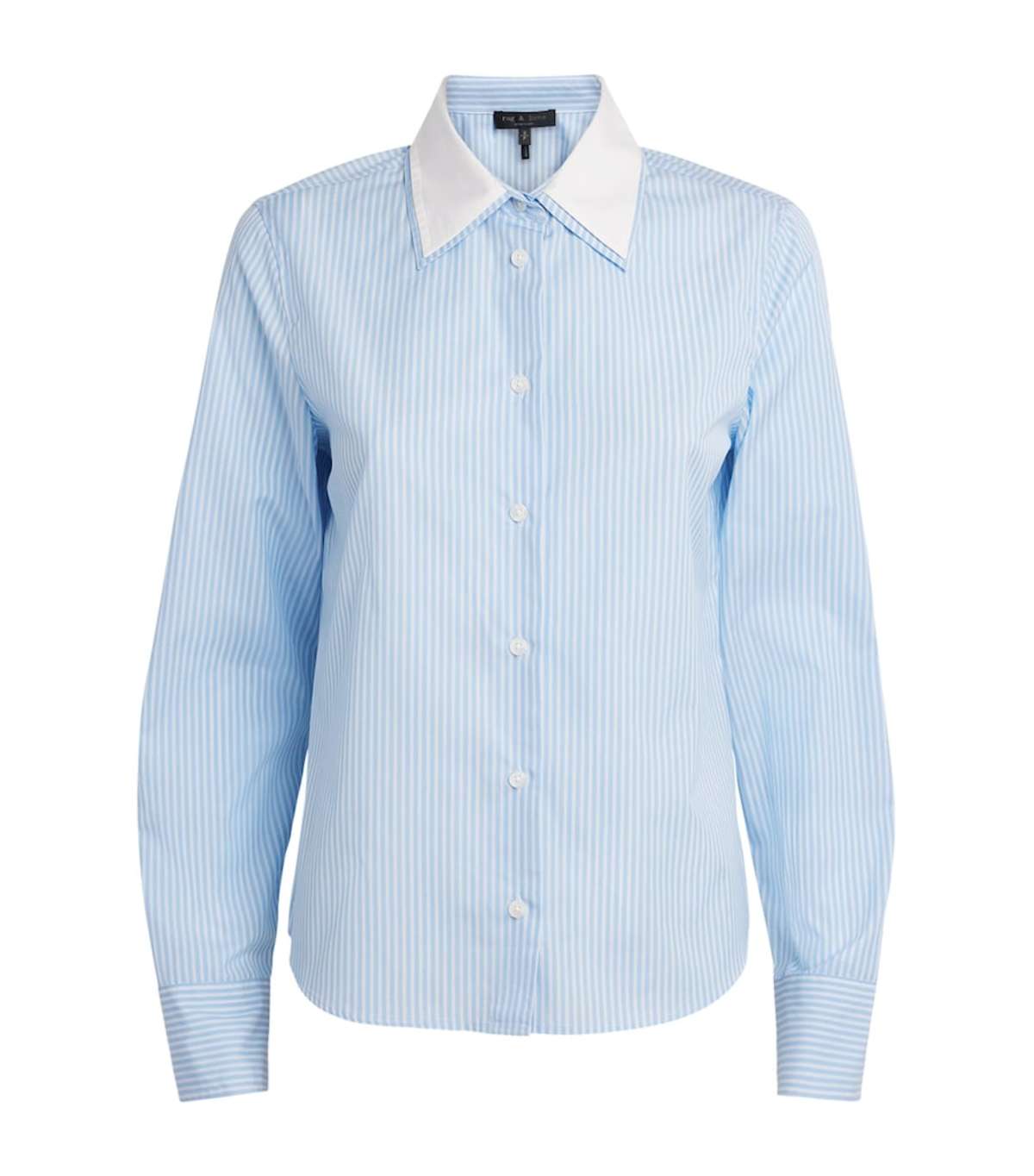 Rag & Bone Dayton Poplin Shirt Pale Blue Stripe - Image 4 of 4