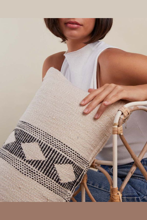 PILLOWPIA Gemma Lumbar Pillow Cover - Cream