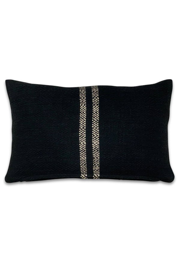 PILLOWPIA Hugh Lumbar Pillow Cover - Black