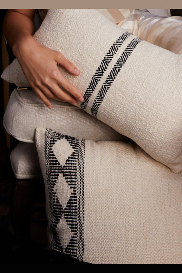 PILLOWPIA Hugh Lumbar Pillow Cover - Cream