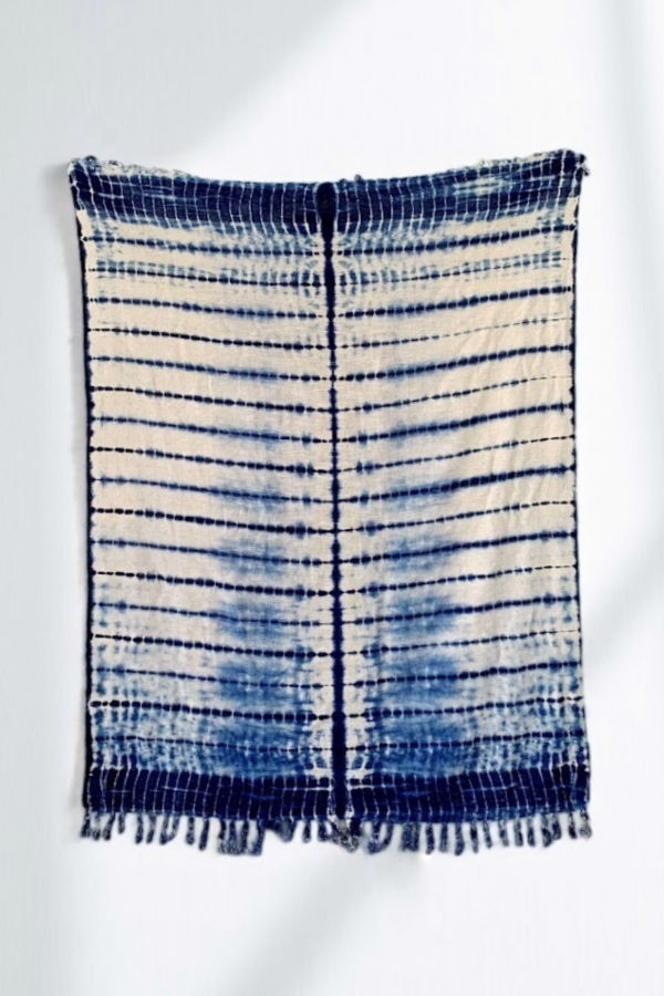 PILLOWPIA Indigo Shibori Throw - Spine
