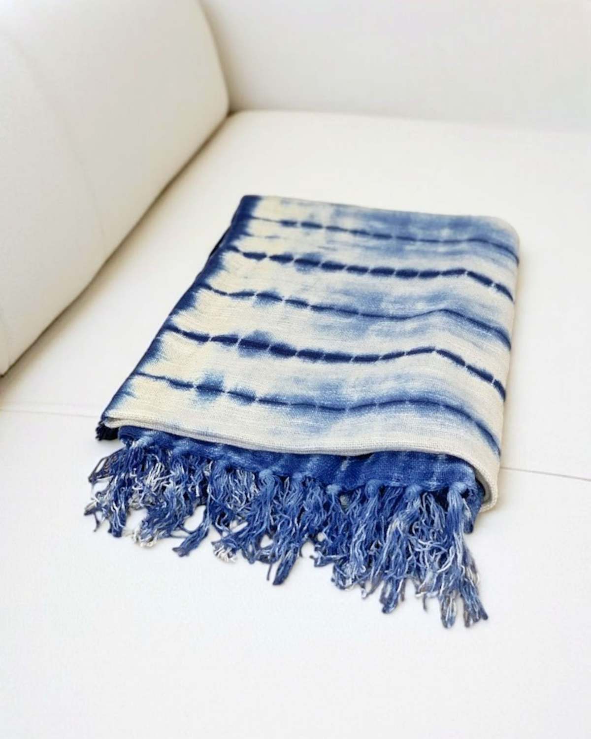 PILLOWPIA Indigo Shibori Throw - Spine - Image 4 of 7