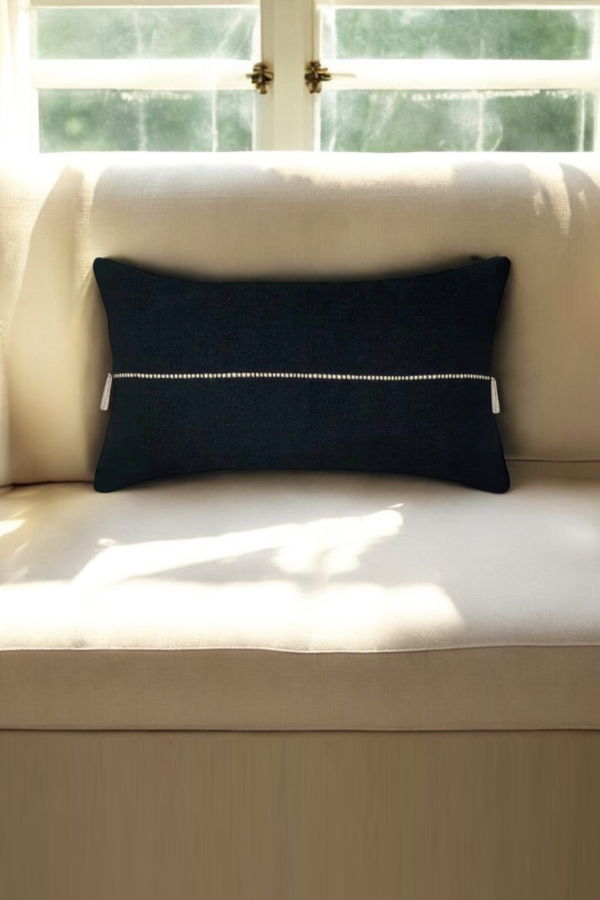 PILLOWPIA Minerva Lumbar Pillow Cover - Black