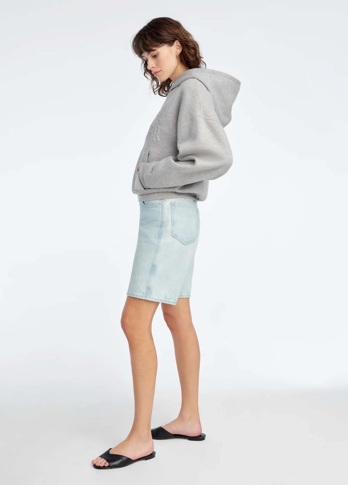 Favorite Daughter Collegiate Embossed Hoodie - Heather Grey - Image 5 of 7