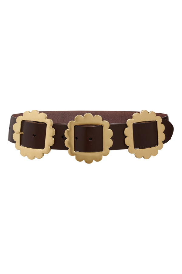 Cynthia Rowley Gold Buckle Belt - Brown