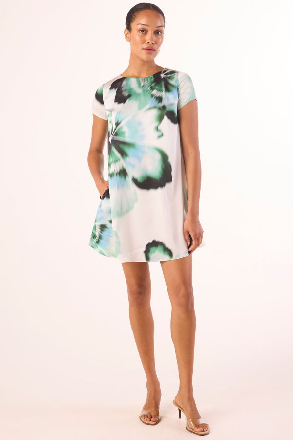 Misa Los Angeles Atalia Dress in Verdant Anemone Satin
