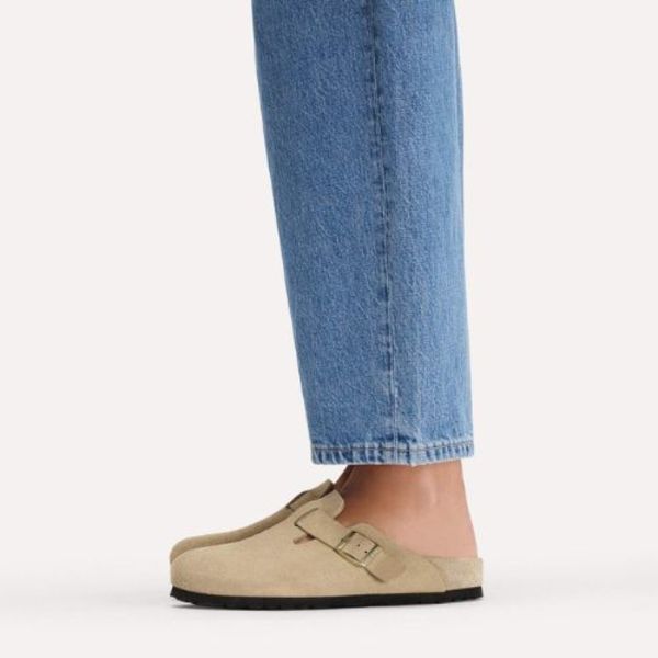 Birkenstock Boston Suede Leather Clogs - Taupe