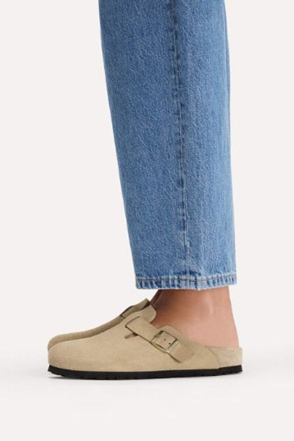 Birkenstock Boston Suede Leather Clogs - Taupe