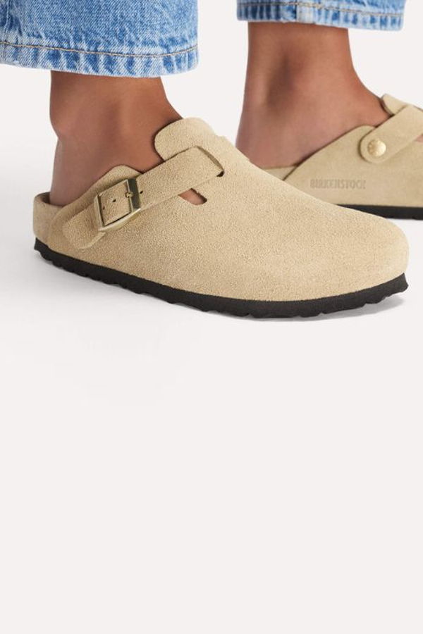 Birkenstock Boston Suede Leather Clogs - Taupe