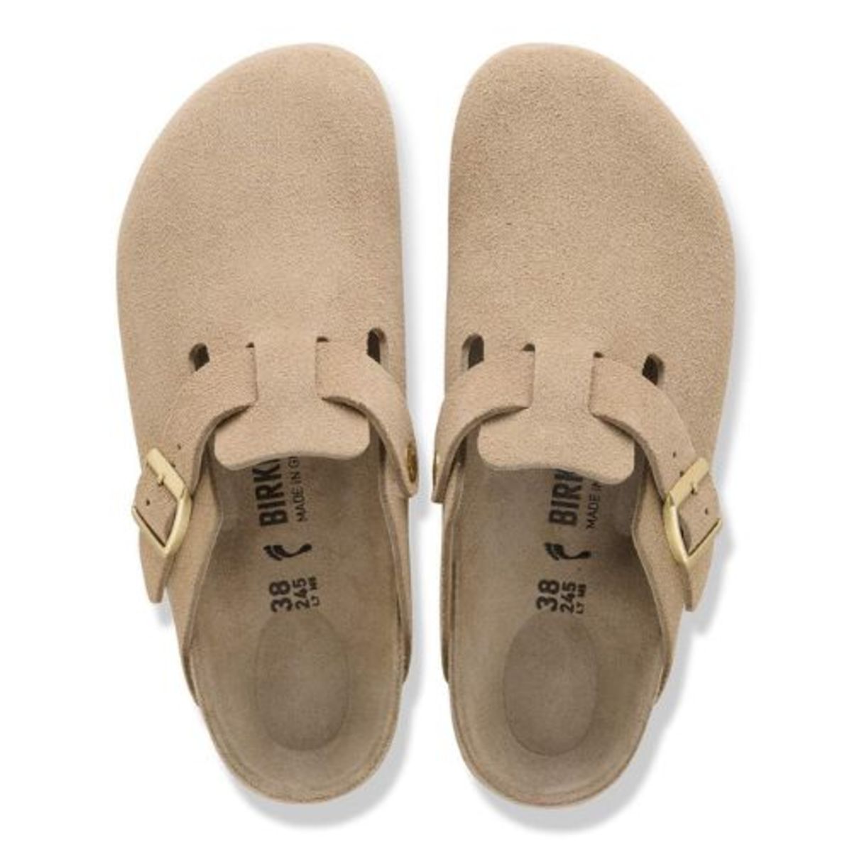 Birkenstock Boston Suede Leather Clogs - Taupe - Image 3 of 3