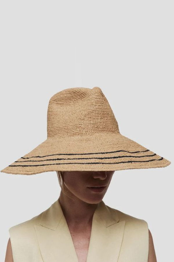 Janessa Leone Waverly Hat - Navy/Sand