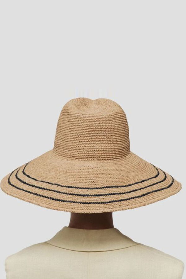 Janessa Leone Waverly Hat - Navy/Sand