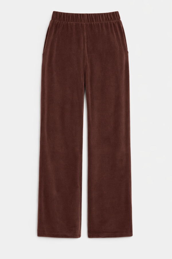 The Tile Club Mari Velour Pant - Brown