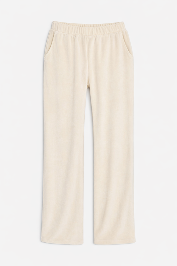 The Tile Club Mari Velour Pant - Ivory The Tile Club Mari Velour Pant - Ivory