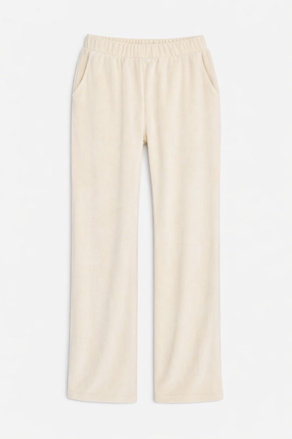 The Tile Club Mari Velour Pant - Ivory