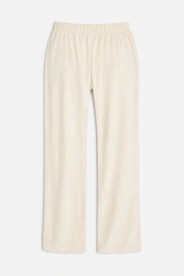 The Tile Club Mari Velour Pant - Ivory