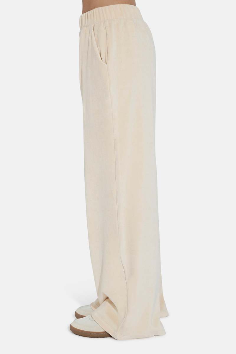 The Tile Club Mari Velour Pant - Ivory