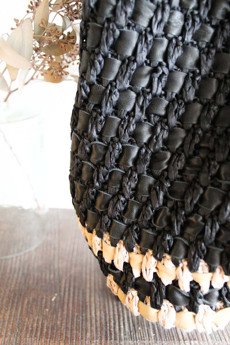 Alysi Mini Raffia Bucket Bag