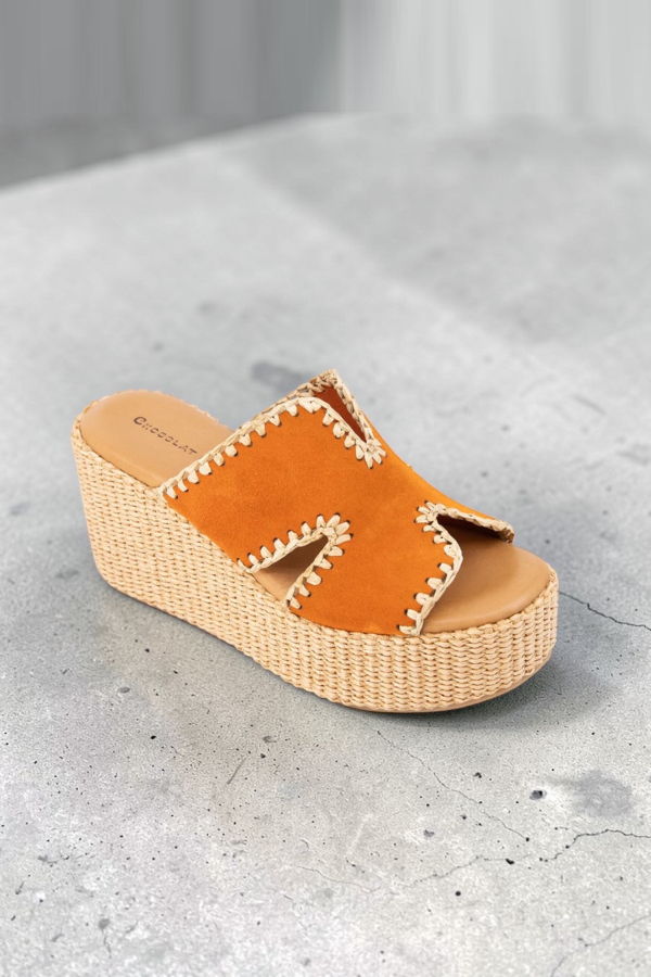 Chocolat Blu Jaxx Suede Sandal - Orange Suede