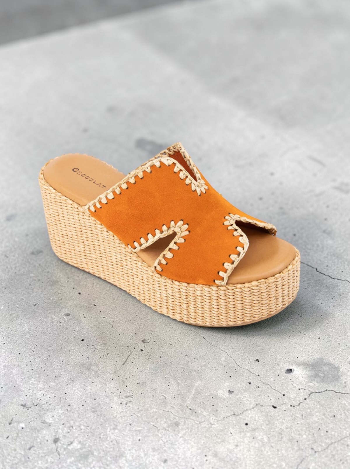 Chocolat Blu Jaxx Suede Sandal - Orange Suede - Image 1 of 6