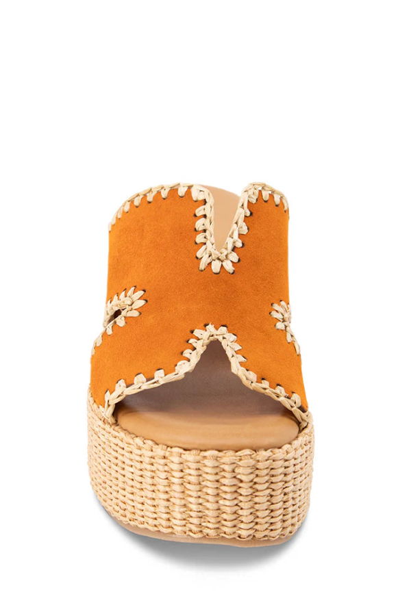 Chocolat Blu Jaxx Suede Sandal - Orange Suede