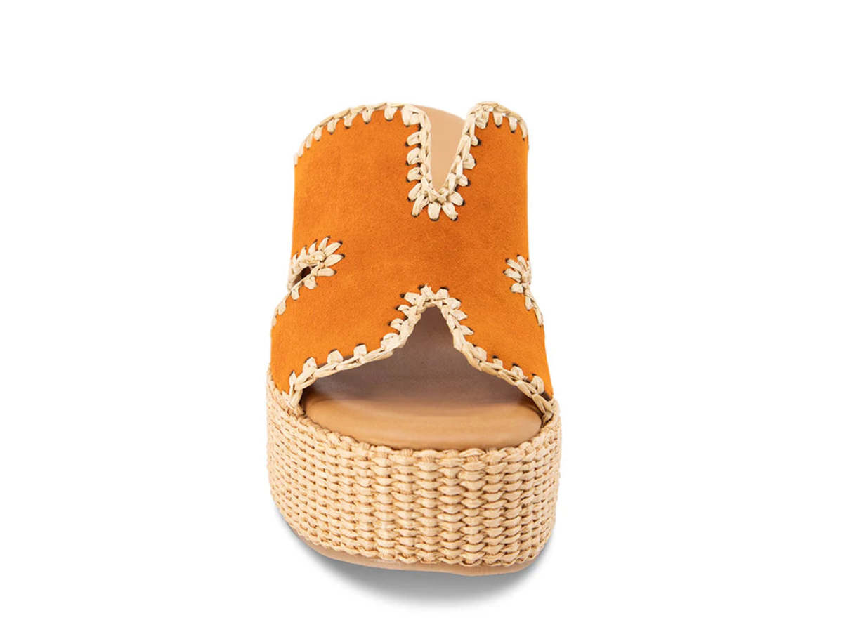 Chocolat Blu Jaxx Suede Sandal - Orange Suede - Image 2 of 6
